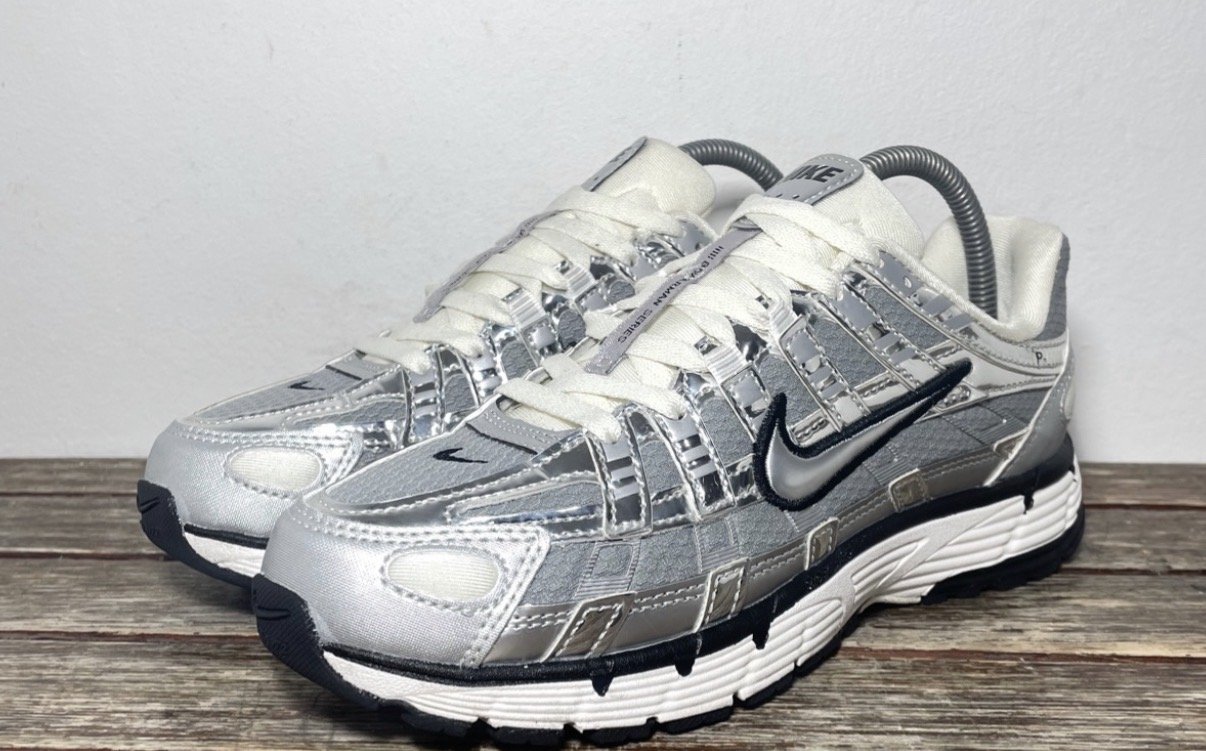 Nike P-6000 silver sneakers after cleaning