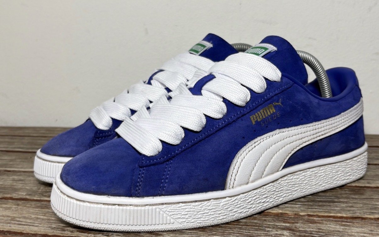 Blue Puma Suede sneakers after cleaning