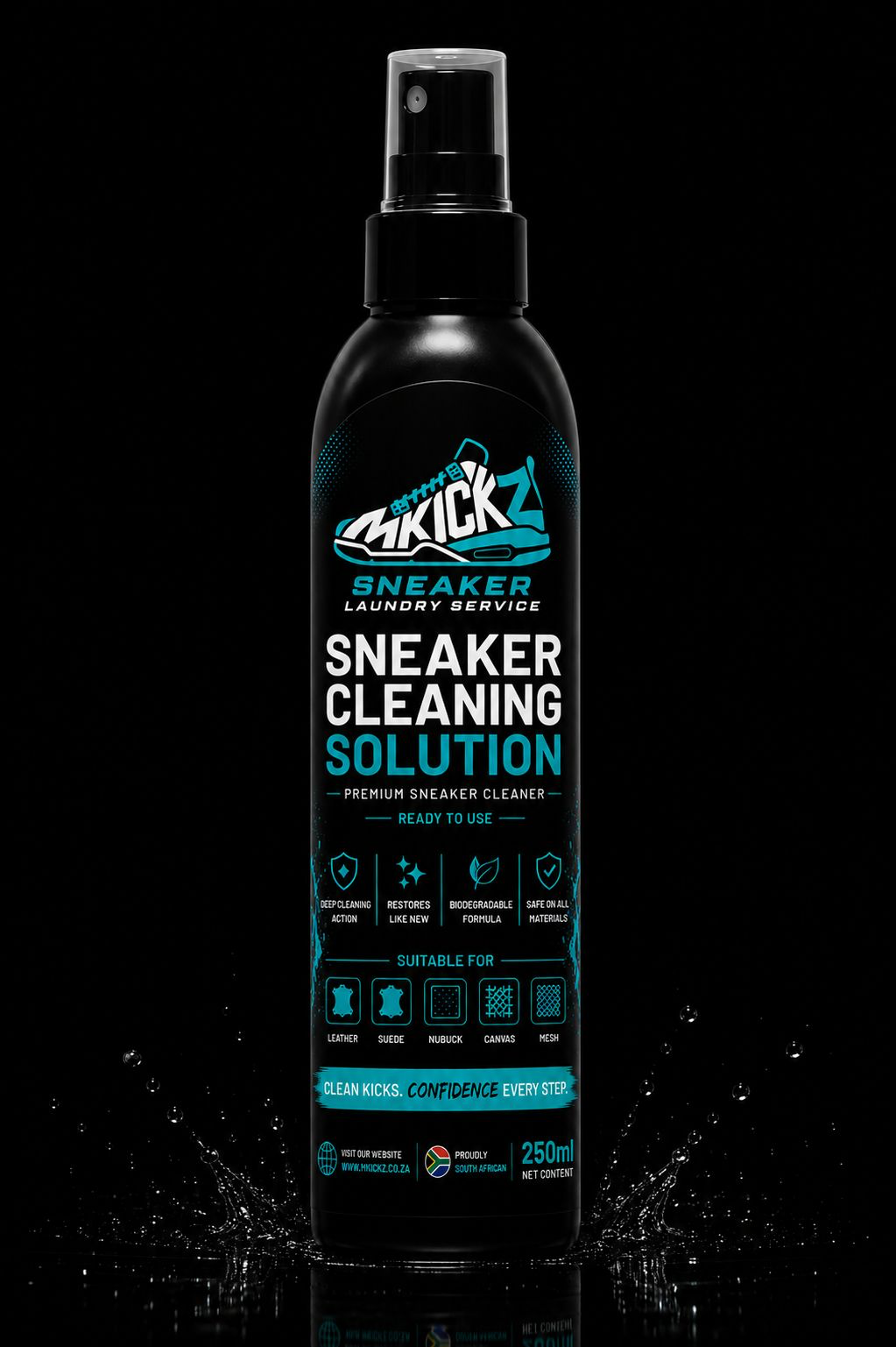 MKICKZ Sneaker Cleaning Solution 250ml spray bottle